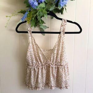 Flounce trim crop top - Shein